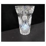 6" ETCHED CRYSTAL VASE