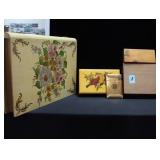 4 WOODEN BOXES AND ELGIN AMERICAN CIGARETTE