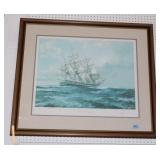 U.S.S. CONSTITUTION PRINT BY JOHN STOBART #20/750