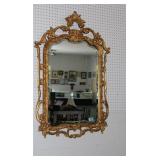 DECORATIVE GOLD FRAMED MIRROR WITH BEVELED GLASS