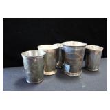 5 SILVER PLATE TUMBLERS