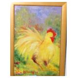 CHICKEN - OIL ON BOARD - BY MELANIE WOOD