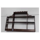 MAHOGANY HANGING SHELF UNIT - CHINESE CHIPPENDALE