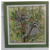 RACCOONS IN APPLE TREE PRINT BY CECIL EAKINS