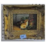 "2 BUNNIES" OIL ON BOARD