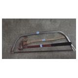 BOW SAW, SINGLE BIT AXE AND MAUL