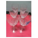 SET OF 6 CRYSTAL WINE GLASSES