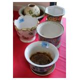 6 ASIAN STYLE CERAMIC PLANTERS