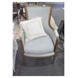 FRENCH STYLE ARM CHAIR WITH THROW PILLOW