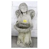 CONCRETE ANGEL BIRD BATH - 26" HIGH