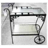 WROUGHT IRON PATIO TEA CART