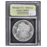1885-CC-MORGAN DOLLAR USCG - MS64DMPL