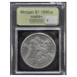 1890-S - MORGAN DOLLAR USCG - MS64+