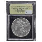 1891-CC-MORGAN DOLLAR USCG - MS63+ SPITTING EAGLE