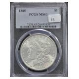 1885 - MORGAN DOLLAR PCGS - MS63