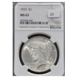 1923 - MORGAN DOLLAR NGC - MS63