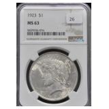 1923 - MORGAN DOLLAR NGC - MS63
