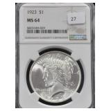 1923 - MORGAN DOLLAR NGC - MS64
