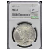 1923 - MORGAN DOLLAR NGC - MS64