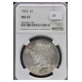 1923 - MORGAN DOLLAR NGC - MS63