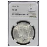 1923 - MORGAN DOLLAR NGC - MS63