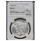 1924 - MORGAN DOLLAR NGC - MS63