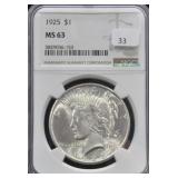 1925 - MORGAN DOLLAR NGC - MS63