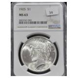 1925 - MORGAN DOLLAR NGC - MS63