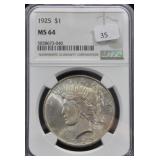 1925 - MORGAN DOLLAR NGC - MS64