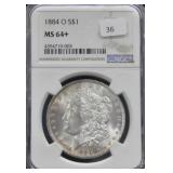 1884-O - MORGAN DOLLAR NGC - 64+