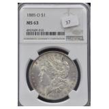 1885-O - MORGAN DOLLAR NGC - MS63