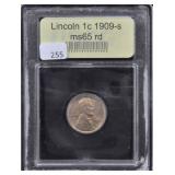 1909-S - LINCOLN 1 CENT - MS65