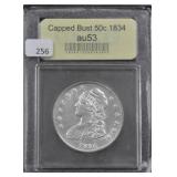1834 50 CENT CAPPED BUST - AU53