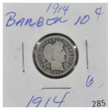 1914 BARBER DIME - G