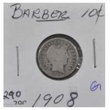1908 BARBER DIME G