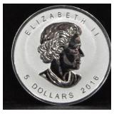 2016 5 DOLLARS CANADIAN MAPLE LEAF