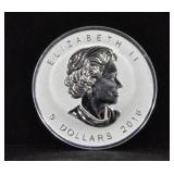 2016 5 DOLLARS CANADIAN MAPLE LEAF