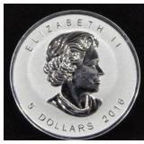 2016 5 DOLLARS CANADIAN MAPLE LEAF