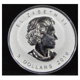 2016 5 DOLLARS CANADIAN MAPLE LEAF