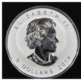 2016 5 DOLLARS CANADIAN MAPLE LEAF