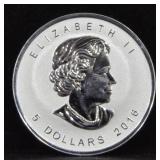 2016 5 DOLLARS CANADIAN MAPLE LEAF