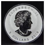 2016 5 DOLLARS CANADIAN MAPLE LEAF