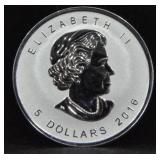 2016 5 DOLLARS CANADIAN MAPLE LEAF