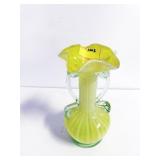 YELLOW & WHITE ART GLASS VASE