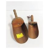 TWO COPPER SCOOPS
