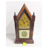 ANSONIA STEEPLE CLOCK WITH KEY & PENDULUM