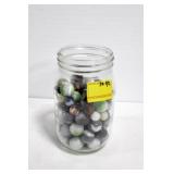JAR OF ASSORTED MARBLES