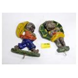 PAIR BLACK AMERICANAN HOLDERS FOR POT HOLDERS