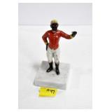 BLACK AMERICANA JOCKEY FIGURE ON MARBLE BASE