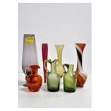 GLASS VASES & CRACKLE GLASS CRUETS